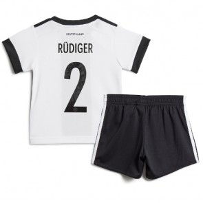 Německo Antonio Rudiger #2 Dětské Domácí dres komplet MS 2022 Krátký Rukáv (+ trenýrky)